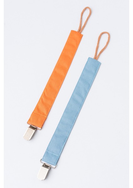 Tarçın - Indigo Emzik Askısı Seti - 2'li Emzik Zinciri Seti - %100 Pamuk Kumaş