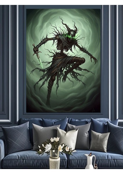 Gotik Suikastçi Mumya Dekoratif Kanvas - Mdf Ahşap Tablo