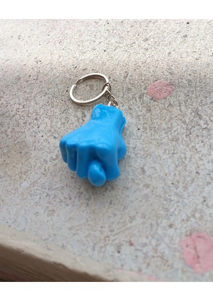 Mavi Renk Sevimli Muzip Anahtarlık Nah Anahtarlık