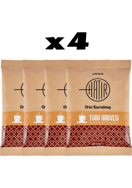Hatır Orta Kavrulmuş Bol Köpüklü Türk Kahvesi 4 x 100G (Fincan Hediyeli) modelleri