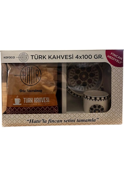 Hatır Orta Kavrulmuş Bol Köpüklü Türk Kahvesi 4 x 100G (Fincan Hediyeli) indirimleri