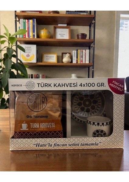 Hatır Orta Kavrulmuş Bol Köpüklü Türk Kahvesi 4 x 100G (Fincan Hediyeli)