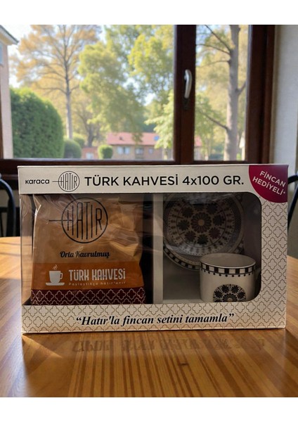 Hatır Orta Kavrulmuş Bol Köpüklü Türk Kahvesi 4 x 100G (Fincan Hediyeli)