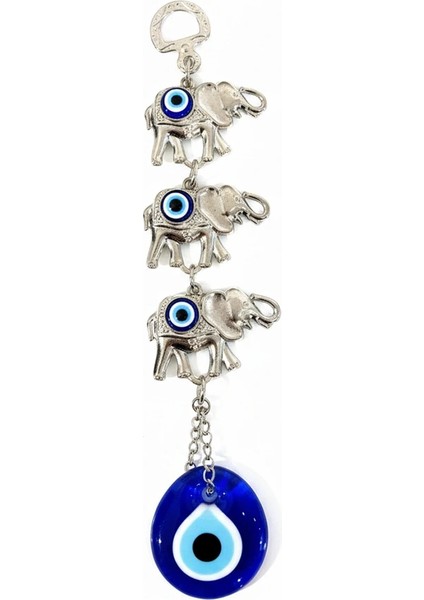 Buğz Nazar Boncuğu 3'lü Fil Askılık