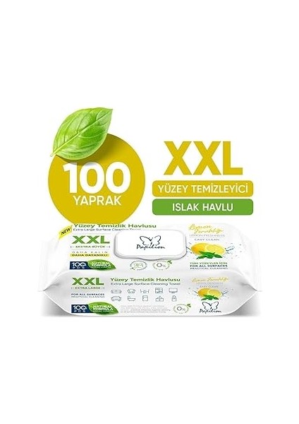 Papilion Easy Clean Xxl Limon Ferahlığı Iz Bırakmayan Naturel Formül 100 Geniş Yaprak