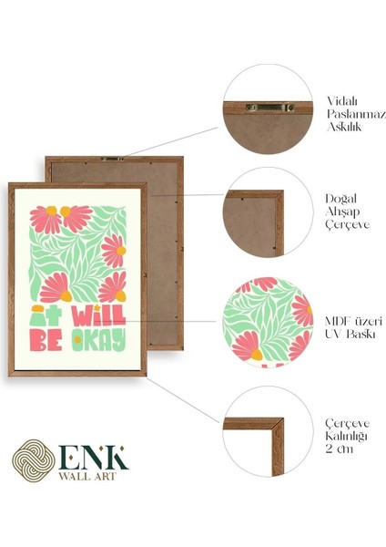 Motto Ahşap Çerçeveli Tablo indirimleri