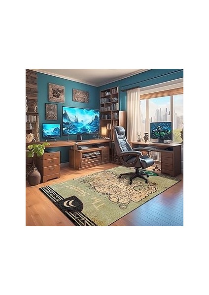 Dizayn Groundplay Desenli Pamuk Tabanlı Yıkanabilen Kaydırmaz Salon Halısı 80X