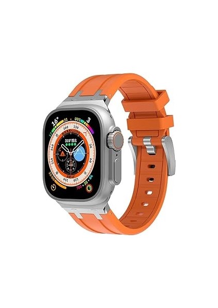 Zore Ile Uyumlu Watch 42MM Krd-89 Silikon Kordon Turuncu
