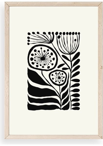 Çiçek Ahşap Çerçeveli Tablo