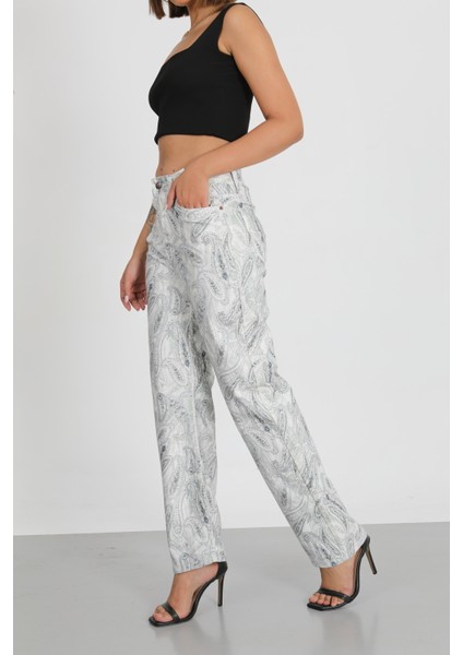 Su Yeşili Desenli Palazzo Pantolon fiyatları