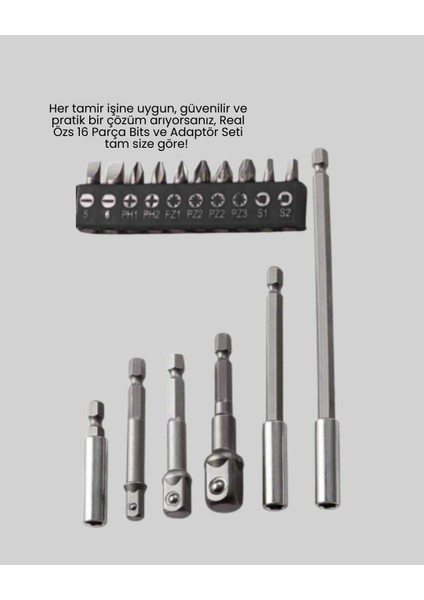 Buğz Ergonomik 16 Parça Bits Tornavida Uç ve Adaptör Seti indirimleri
