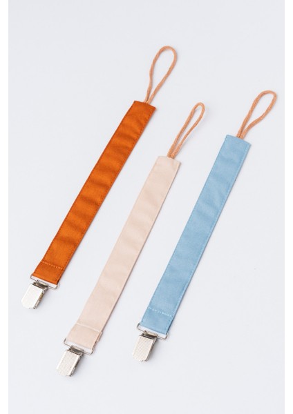 Taba - Bej - Indigo Emzik Askısı Seti - 3'lü Emzik Zinciri Seti