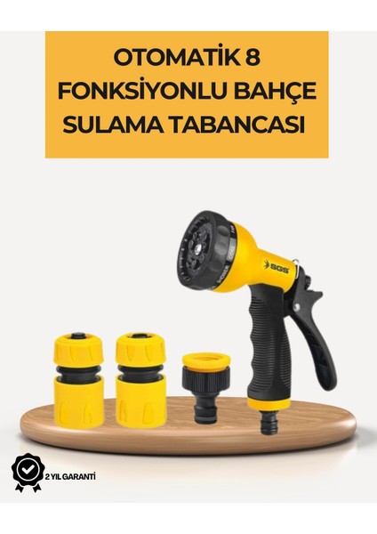 Buğz 8 Modlu Bahçe Sulama Tabancası Seti Bitki Çiçek Araç Temizleme