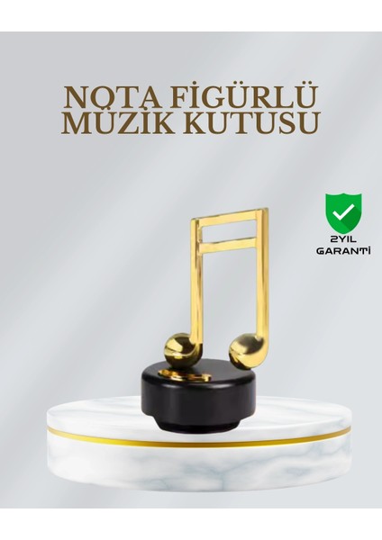 Buğz Dönen Nota Figürlü Müzik Box Işıltılı Dekoratif Tasarım