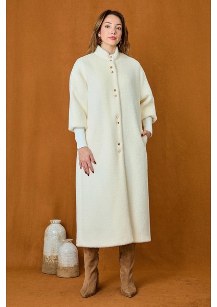 Çıtçıt Detaylı Angora Kaban Mont 15230 Ekru