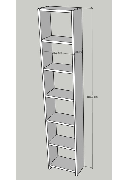 6 Raflı Kitaplık Dekoratif Modern fiyatları