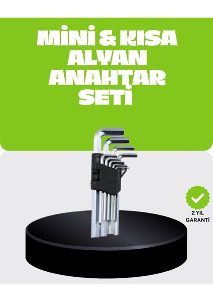 Buğz 9 Parça Alyan Anahtar Seti Bisiklet Mobilya ve Otomotiv Uyumlu