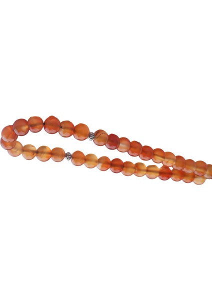 Turuncu Akik Doğal Taş Tesbih 33'lü