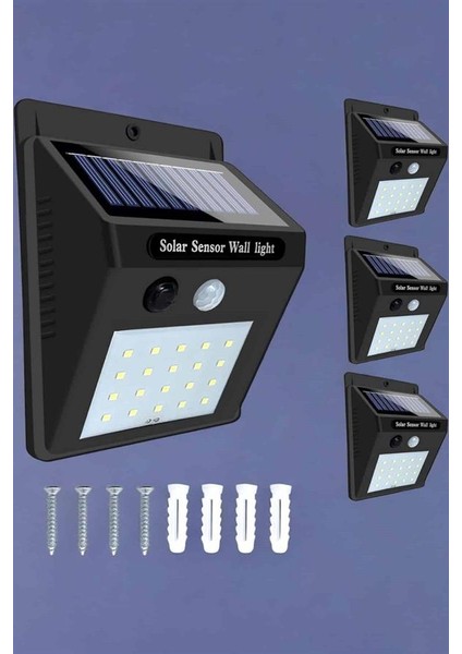 Solar Lamba Giriş Bahçe Yol Avlu Hareket Sensörlü LED Parlak Gece Su Geçirmez - ER001Y-53EF03 modelleri