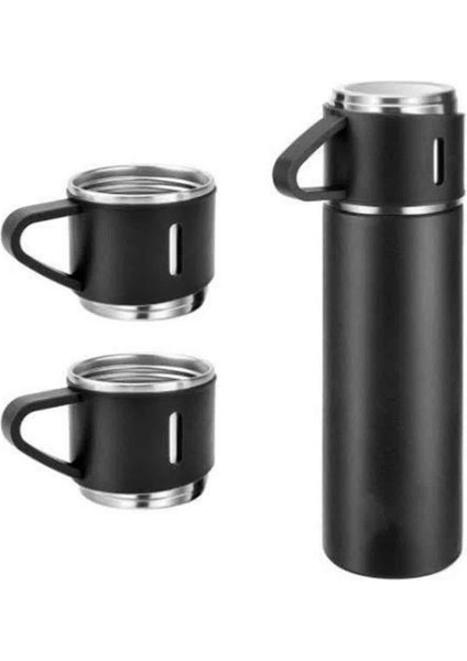 Termos Seti Paslanmaz Çelik 3 Bardaklı Vakumlu Termos Set 500 ml 12 Saate Kadar Is - ER001Y-53EMO indirimleri