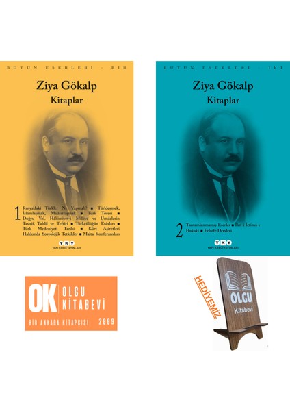 Ziya Gökalp Bütün Eserleri 2 Cilt Takım ( Yayımlanmış ve Yayımlanmamış Bütün Eserleri) Telefontutucu Hediye