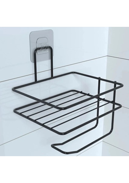 ® Kendiliğinden Yapışkanlı Tuvalet Kağıdı Tutacağı ve Yedek Raf - Siyah Modern Metal Tasarım fiyatları