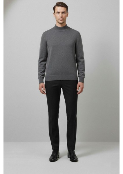 Erkek Slim Kesim Yumuşak Dokulu Tüylenmeyen Yarım Balıkçı Yaka Triko Kazak modelleri