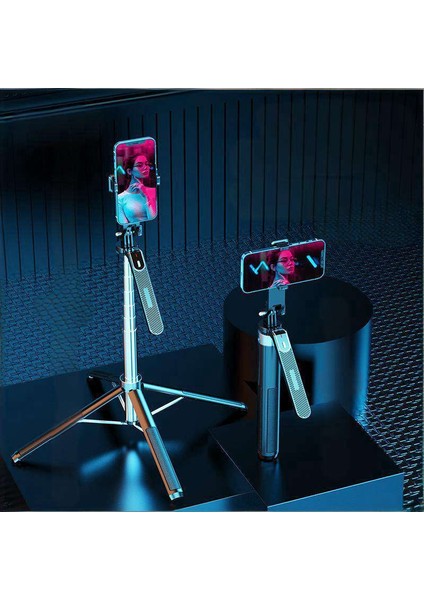 Orjinal Youtube Sunum Haber , Eğitim Toplantı Konferans Için Çift LED Işıklı Çok Yönlü Gimball Monopod Tripod Selfi fiyatları