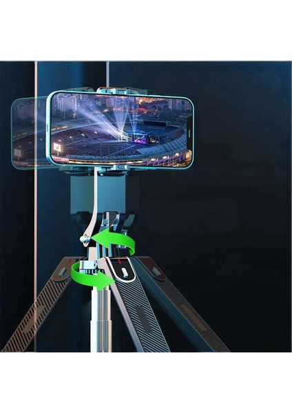 Orjinal Youtube Sunum Haber , Eğitim Toplantı Konferans Için Çift LED Işıklı Çok Yönlü Gimball Monopod Tripod Selfi modelleri