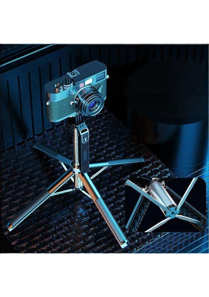 Orjinal Youtube Sunum Haber , Eğitim Toplantı Konferans Için Çift LED Işıklı Çok Yönlü Gimball Monopod Tripod Selfi indirimleri