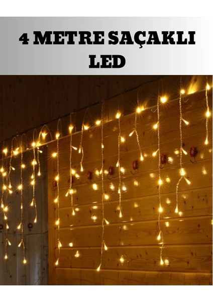 Buğz 4 Metre Şelale LED Işık Perdesi Dekoratif