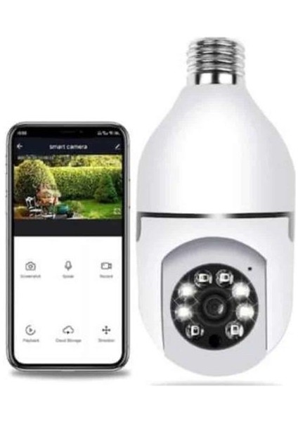 Akıllı Kamera Wifi Kamera Duylu Ampul Görünümlü 360 Derece Dönebilen Ev Kamer - ER001Y-53ENV fırsatları