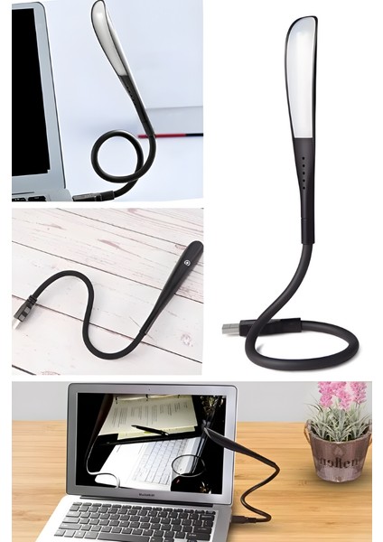 Mytechcat® USB Girişli 14 Ledli 3 Kademeli Dokunmatik Masa/kitap Okuma Lambası Ledi Siyah