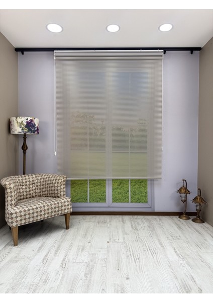 Luna Serisi Açık Gri Tül Açık Gri Stor Perde %100 Blackout, Çift Mekanizmalı, Kolay Montaj fırsatları