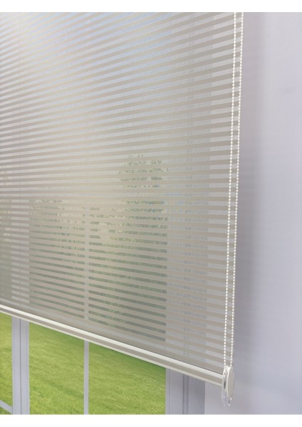 Luna Serisi Açık Gri Tül Antrasit Gri Stor Perde %100 Blackout, Çift Mekanizmalı, Kolay Montaj modelleri