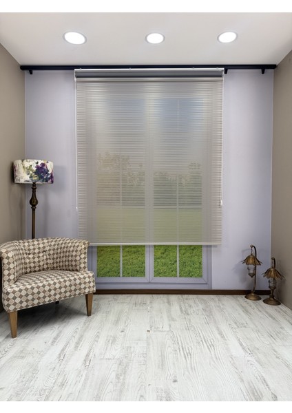 Luna Serisi Açık Gri Tül Antrasit Gri Stor Perde %100 Blackout, Çift Mekanizmalı, Kolay Montaj fırsatları