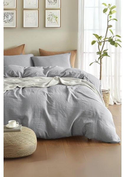 %100 Pamuk Müslin Nevresim Takımı Lastikli Çarşaflı 2 Yastık Kılıflı Çift Kişilik fiyatları