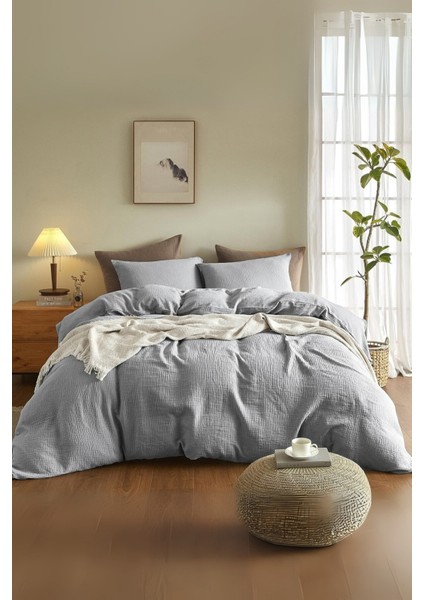 %100 Pamuk Müslin Nevresim Takımı Lastikli Çarşaflı 2 Yastık Kılıflı Çift Kişilik modelleri