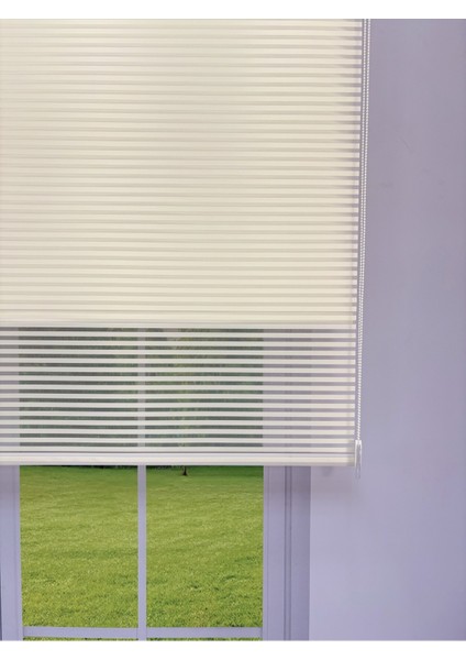 Luna Serisi Ekru Tül Ekru Stor Perde %100 Blackout, Çift Mekanizmalı, Kolay Montaj fiyatları