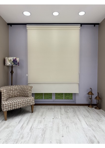 Luna Serisi Ekru Tül Ekru Stor Perde %100 Blackout, Çift Mekanizmalı, Kolay Montaj indirimleri