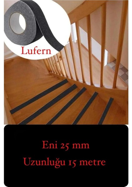Premium 25MM x 15MT Siyah Kaydırmaz Bant Yapışkanlı Merdiven Basamak Zemin Güçlü Tutunabilen Halı fiyatları
