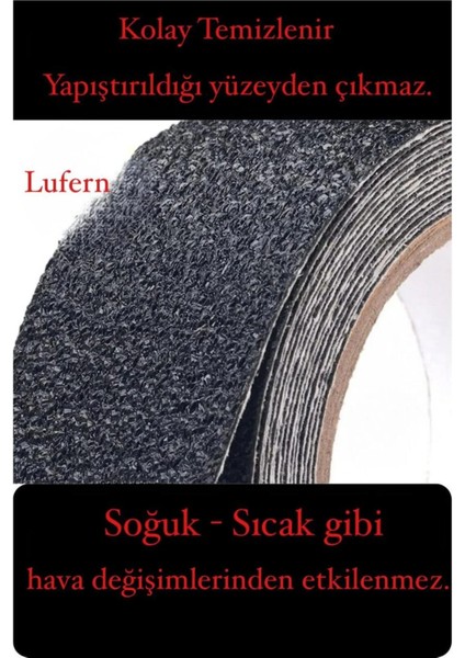 Premium 25MM x 15MT Siyah Kaydırmaz Bant Yapışkanlı Merdiven Basamak Zemin Güçlü Tutunabilen Halı modelleri