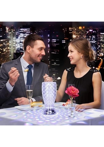 Mytechcat® Balık Süzgeç Model USB Şarjlı Kumandalı 16FARKLI Işık Modlu Masa Üstü Kristal Akrilik LED fırsatları