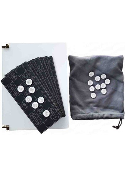 Ahşap Tombala Yılbaşı Aile Oyunu Siyah Kart