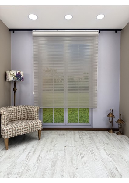 Luna Serisi Açık Gri Tül Beyaz Stor Perde %100 Blackout, Çift Mekanizmalı, Kolay Montaj fırsatları