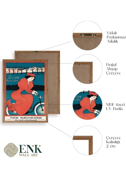 The New York Recorder Ahşap Çerçeveli Tablo fırsatları