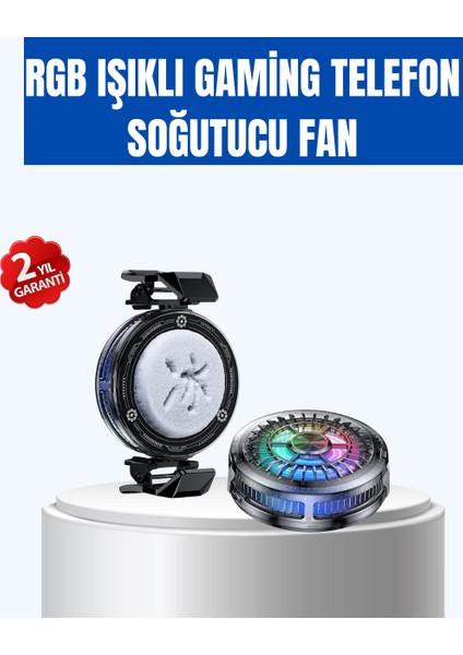 Gaming Telefon Soğutucu Rgb Fan Sessiz Çalışma Tüm Modeller Uyumlu