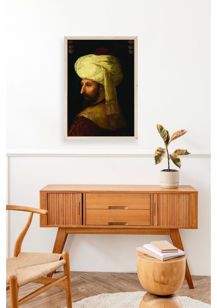 Fatih Sultan Mehmet Ahşap Çerçeveli Tablo modelleri