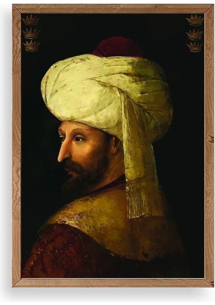 Fatih Sultan Mehmet Ahşap Çerçeveli Tablo