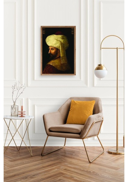 Fatih Sultan Mehmet Ahşap Çerçeveli Tablo fiyatları